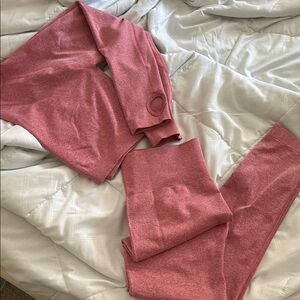Light red Long Sleeve Top and Leggings Set